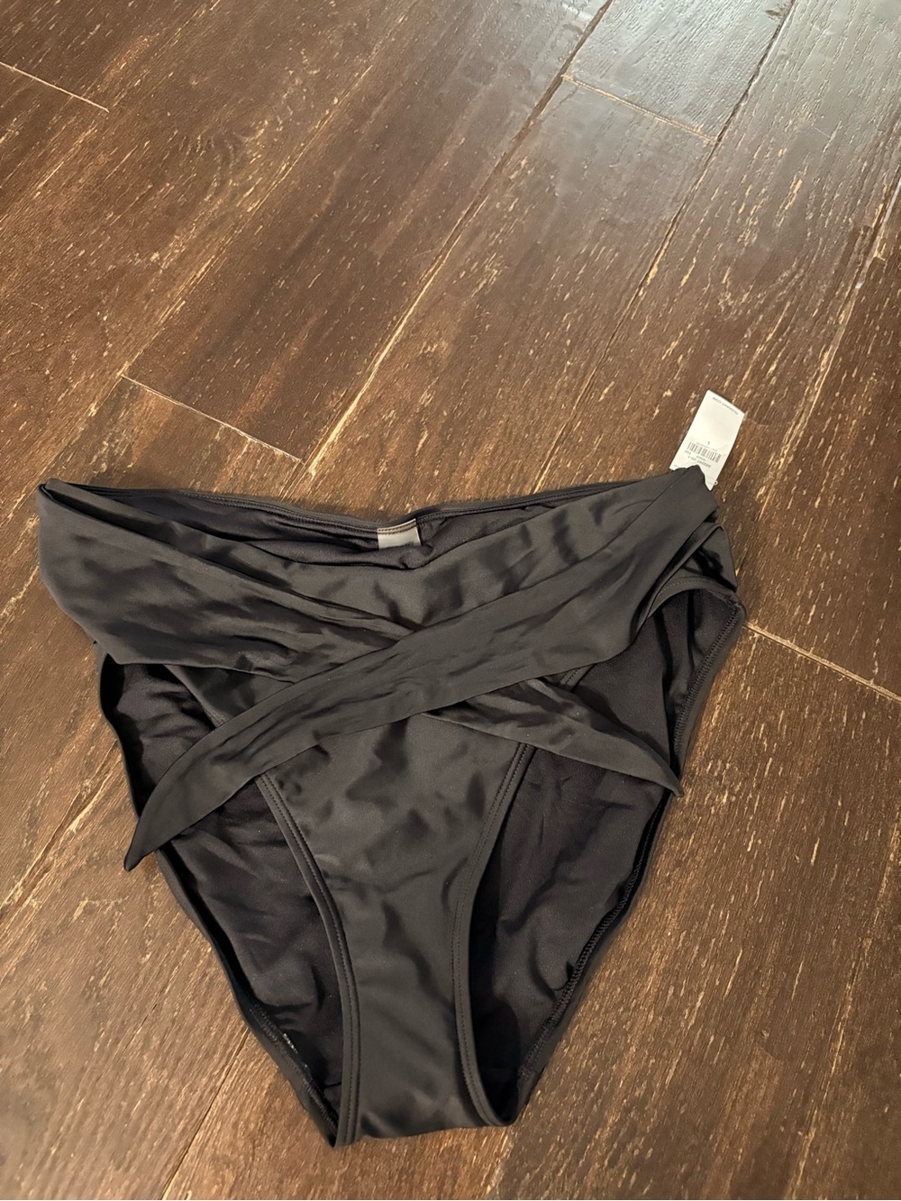 Women’s Black Swim Bottoms with Twist Waist